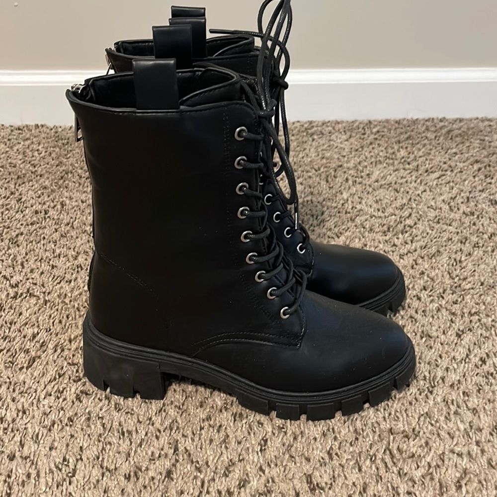 Pink Lily Combat Boots